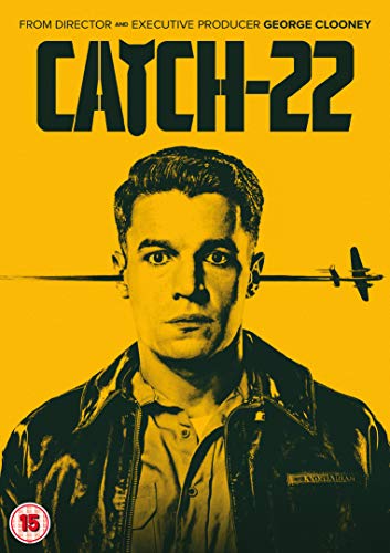 “Catch-22” DVD cover featuring a man’s face and a distant airplane.