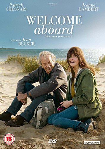 DVD cover for "Welcome Aboard" featuring a man and woman on a beach.