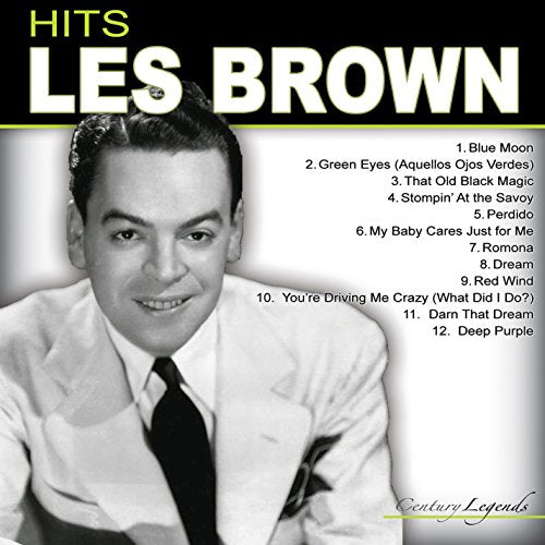 "CD cover with black and white photo of Les Brown and song titles listed."