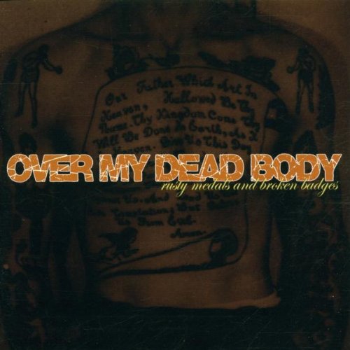 CD cover: "Over My Dead Body" with text on a textured, dark background.