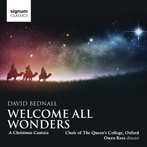 CD cover: Silhouetted wise men on camels under a starry night sky.