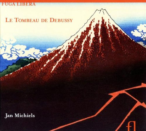 "CD cover featuring a mountain landscape with red abstract shapes and artist's name."
