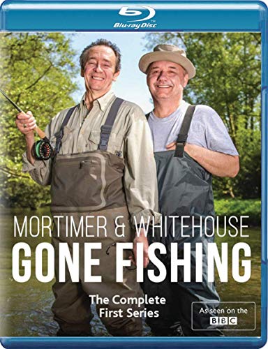 "Blu-ray case with two men in waders holding fishing gear, outdoors."