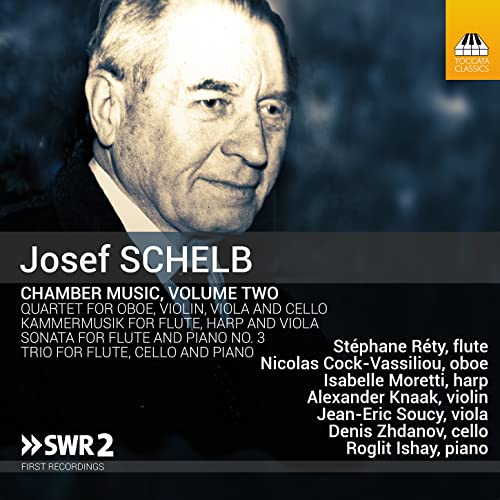 CD cover featuring portrait of composer Josef Schelb and musical details.