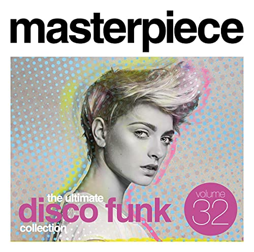 CD cover: portrait of a person with stylized hair, disco funk text.