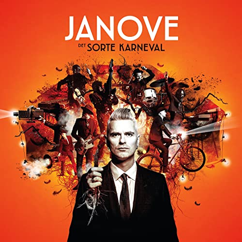 Janove album cover: band figures amidst chaotic, fiery, illustrated scene.