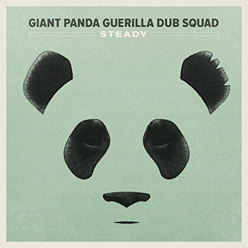 "Album cover featuring a stylized panda face on a green background."