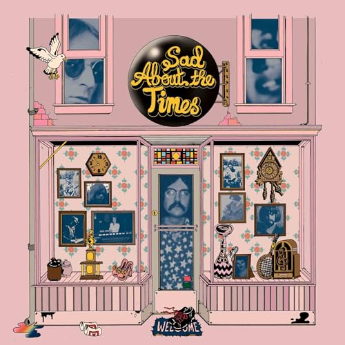 Album cover: illustrated storefront with portraits and vintage objects.