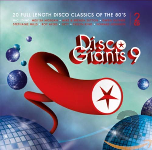 Disco Giants, Vol. 9" double CD cover with red abstract shapes and stars.