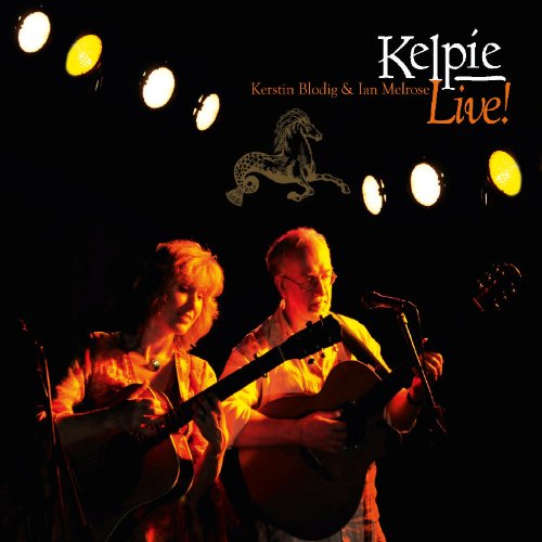 "CD cover featuring two musicians playing guitars under stage lights, with a horse illustration."