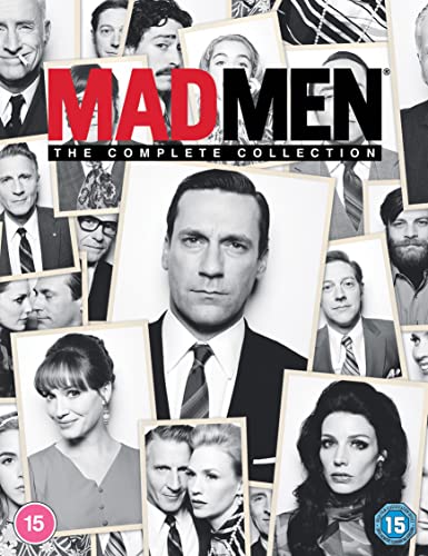 DVD cover featuring a collage of black and white character portraits from Mad Men.