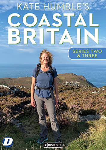 Kate Humble stands on a coastal hillside, DVD cover for Series 2-3.