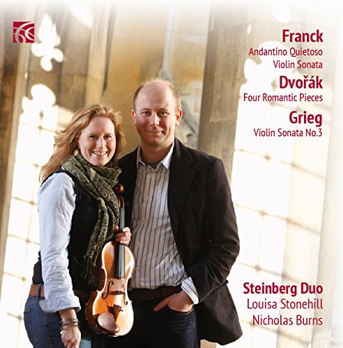 CD cover featuring a violinist and pianist, Steinberg Duo, with composers’ names.