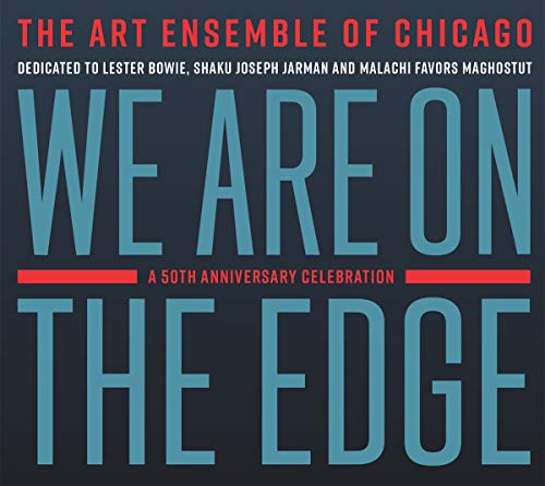 "CD cover with 'We Are On The Edge' in large blue text on dark background."
