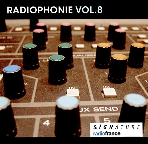 "CD cover with a soundboard and knobs, 'radiofrance' logo at the bottom."