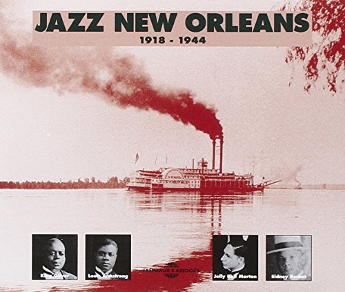 CD cover for "Jazz New Orleans 1918-1944" featuring a steamboat and portraits.