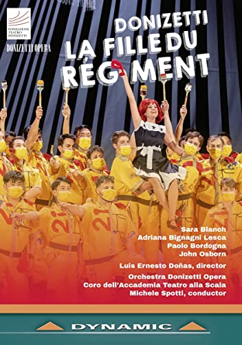 DVD cover for Donizetti’s “La Fille du Régiment” opera performance.