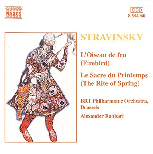 CD cover for Stravinsky’s “Firebird” and “Rite of Spring” with illustration.