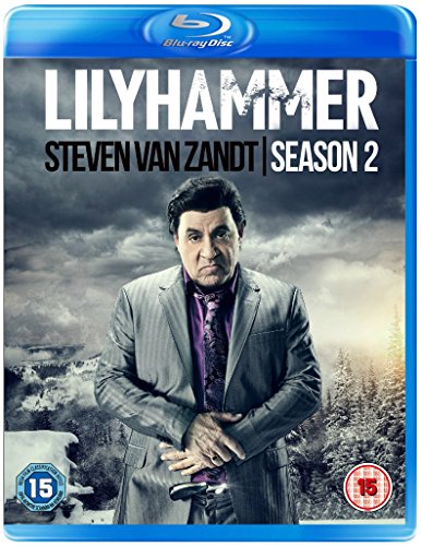 Blu-ray case for "Lilyhammer Season 2" with a man in a grey suit.