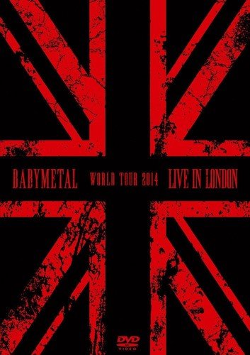 "Babymetal DVD cover featuring a distressed red Union Jack on a black background."