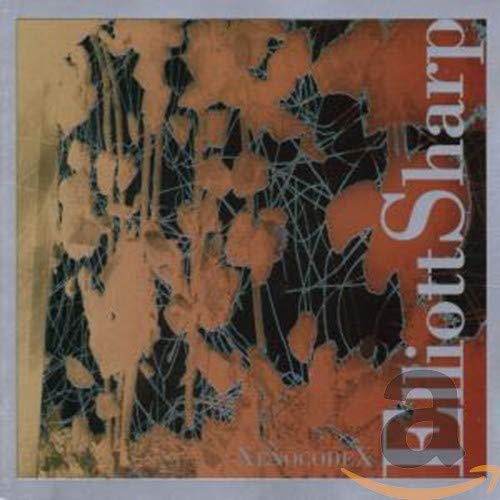"Album cover with abstract design, 'Elliott Sharp' and 'Xenocodex' text, in shades of brown and black."