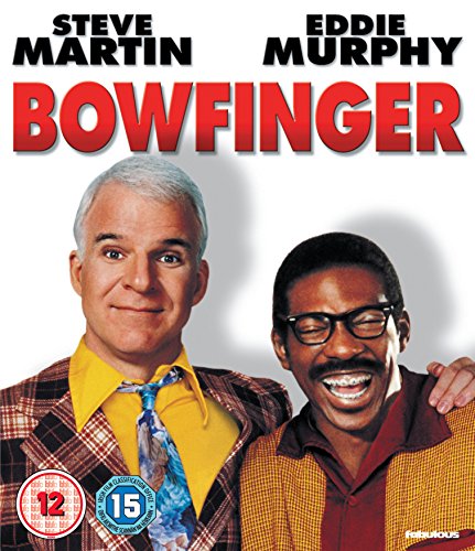 "Movie cover for 'Bowfinger' featuring Steve Martin and Eddie Murphy."