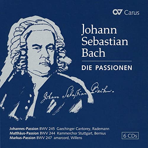 CD cover featuring a portrait of Johann Sebastian Bach and text in German.