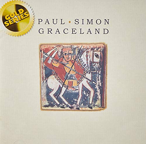 Paul Simon’s “Graceland” album cover featuring a painted equestrian figure.