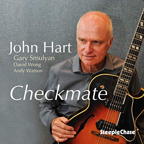 John Hart album cover, "Checkmate," featuring a man with a guitar.