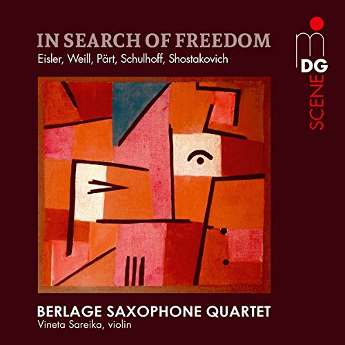 "CD cover with abstract orange artwork, dark red background, and white text."