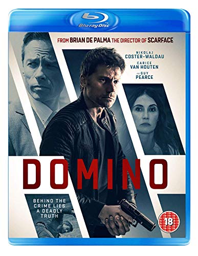 “Domino” Blu-ray cover featuring Nikolaj Coster-Waldau and Guy Pearce.