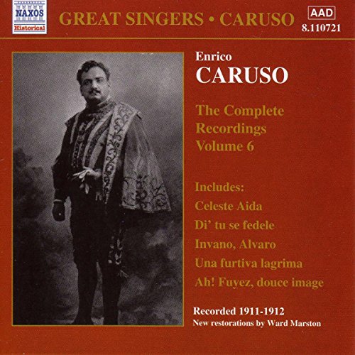 CD cover for Enrico Caruso’s “The Complete Recordings, Volume 6” with portrait.