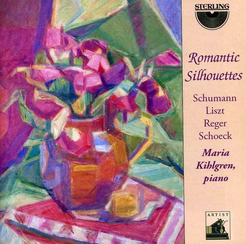 CD cover: floral still life painting with text listing composers and pianist.