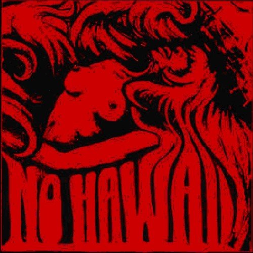 Red album cover with a stylized illustration of a lion's head and "No Hawaii" text.