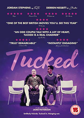 DVD cover for "Tucked" featuring two people seated in white chairs.