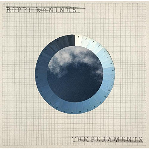 A vinyl album cover featuring a circular graphic with a cloudy sky on a grid background.