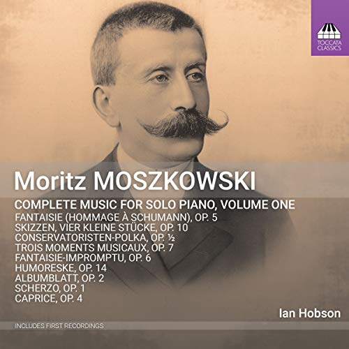 CD cover featuring a portrait of composer Moritz Moszkowski and track listing.