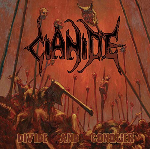 Album cover for Cianide’s “Divide And Conquer” with violent, red-toned imagery.
