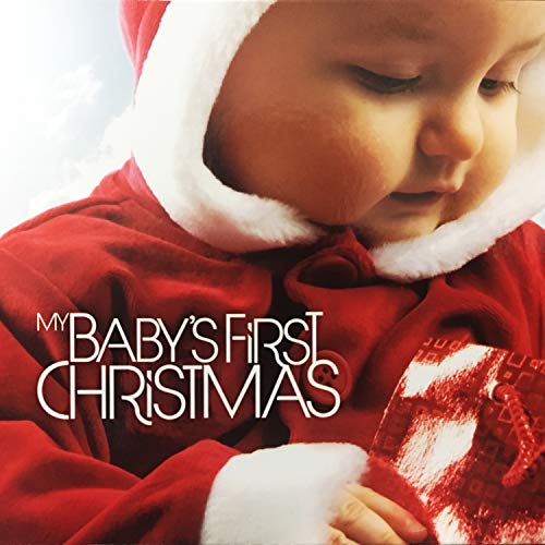 "Album cover featuring a baby in a red Santa outfit holding a candy cane."
