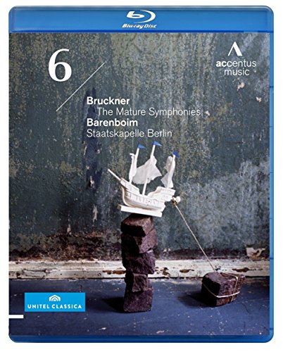 "Blu-ray case with a ship model on stone blocks against a grimy wall."