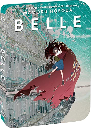 Blu-ray case for anime film *Belle*, featuring a girl and a red dragon.