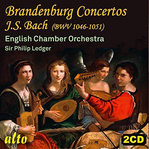 CD cover for Bach’s Brandenburg Concertos featuring Renaissance painting details.