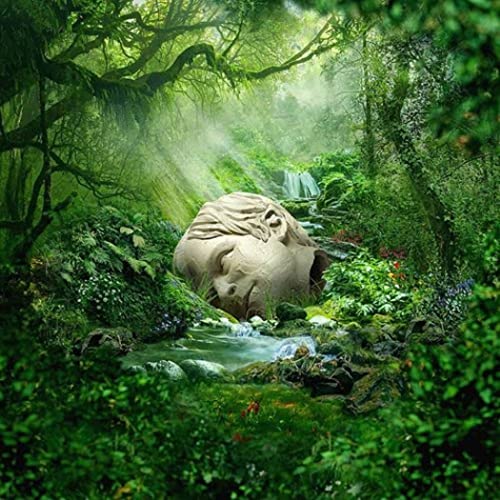 Weezer’s “SZNZ: Spring” vinyl cover depicts a stone face in lush greenery.