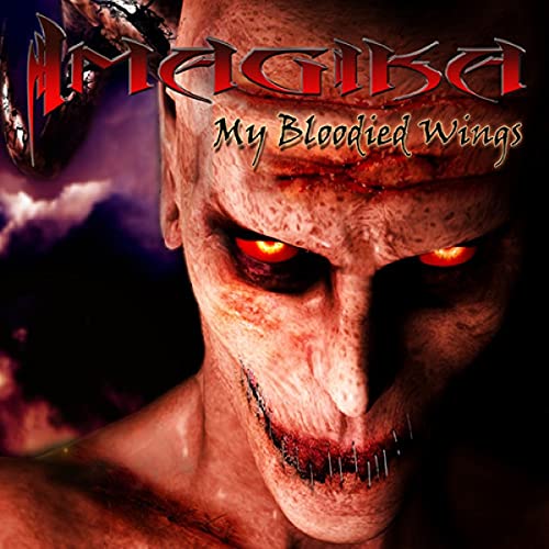 CD cover: demonic face with red eyes and stitched smile.