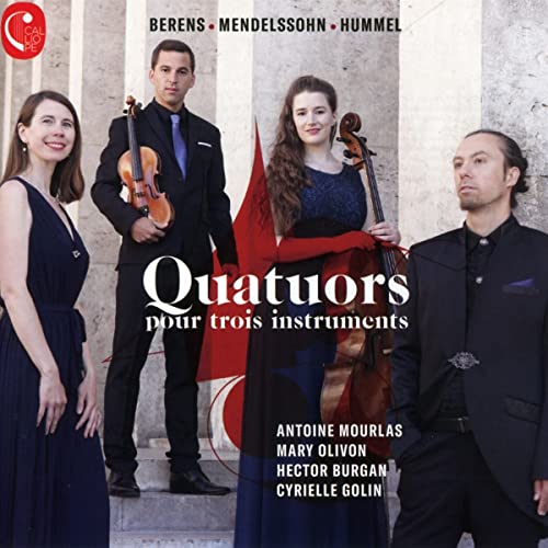 CD cover featuring four musicians with violin and cello, stone architecture backdrop.