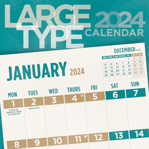 Large Type Calendar 2024