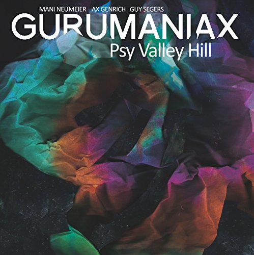 "Album cover with crumpled paper in iridescent colors and white text on a dark background."