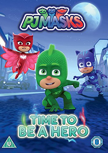 PJ Masks DVD cover featuring Owlette, Gekko, and Catboy in superhero poses.