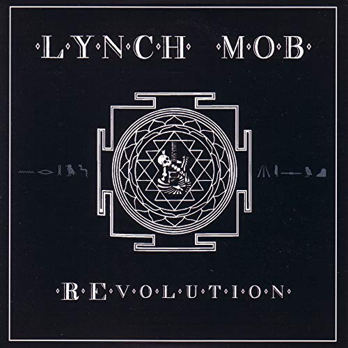 Black vinyl record album cover with white geometric design and "Lynch Mob Revolution" text.