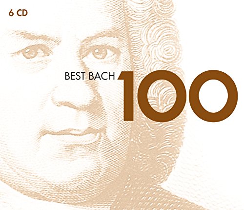 CD cover with a sketch of Bach's face and "100" in large text.